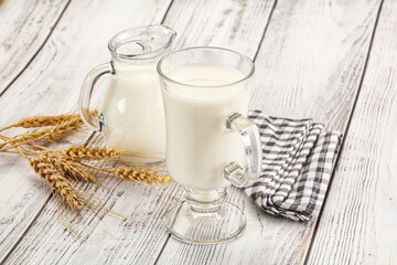 Organic milk in the glass