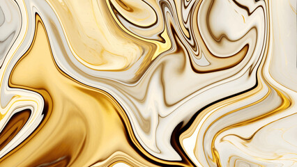 4K Elegant abstract fluid art painting using a blend of gray, gold, and black alcohol ink. imitation of veins that gleam golden and are cut like marble. dreamlike and delicate design
