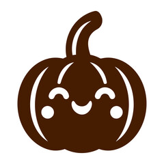 A cute brown pumpkin with a smiling face