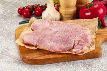 Raw uncooked turkey fillet steak