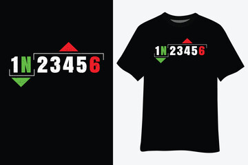 1N23456 1 Down 6 Up Motorcycle Shift Pattern T-Shirt Design