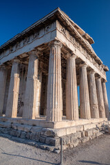 Obraz premium Ruins of Temple of Hephaestus in Ancient Agora in Athens, capital of Greece