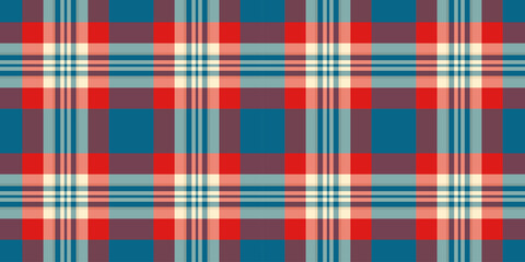 Hippy plaid textile check, countryside pattern background seamless. Collage fabric texture vector tartan in red and pastel colors.