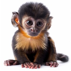 baby monkey isolated on white background