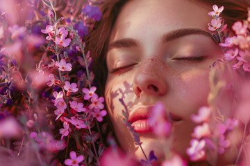 Obraz premium People in connection with nature, enjoying beautiful summer spring day weekend, made with Generative AI tools