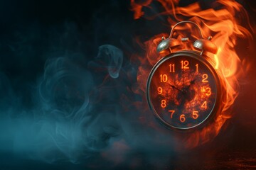 Burning Alarm Clock.