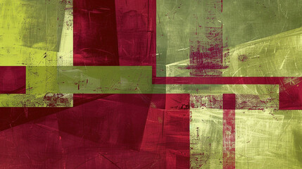 Maroon and Lime green Constructivism art background 