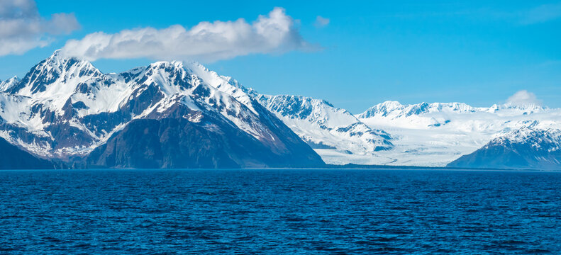 Bear Glacier, marking the beginning of the Kenai Fjords National Park, Seward, Alaska, USA