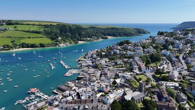Orbiting the town of Salcombe in Devon