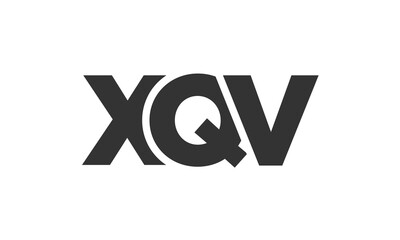 XQV logo design template with strong and modern bold text. Initial based vector logotype featuring simple and minimal typography. Trendy company identity.