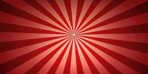 Abstract Red and White Sunburst