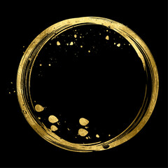 Gold Foil Frame gold splatter frames glitter,Gold stroke on transparent background.