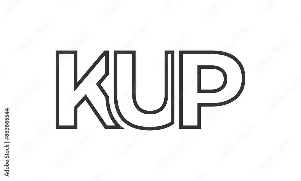 Fototapete kup logo design template with strong and modern bold text. initial based vector logotype featuring s