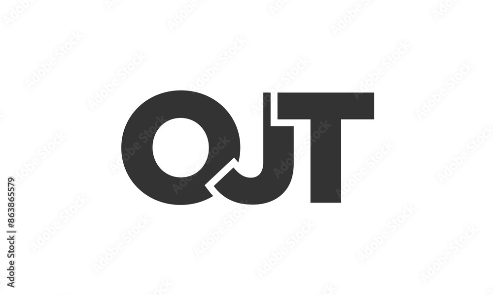Fototapete ojt logo design template with strong and modern bold text. initial based vector logotype featuring s