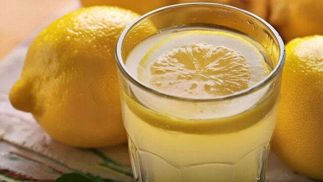 lemonade with lemon, Refreshing drink, lemon juice, lemonade