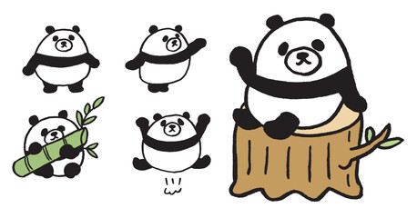 ちょっと変なフォルムのかわいいパンダのキャライラスト