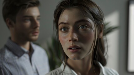 Fototapeta premium First Interview Impressions, Their Faces A Mix Of Nerves And Determination