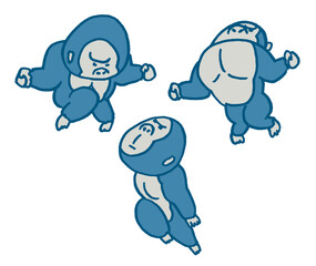 イケメン風のかわいいゴリラのキャラ素材