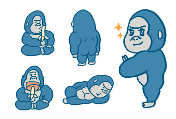 イケメン風のかわいいゴリラのキャラ素材 © Tossan