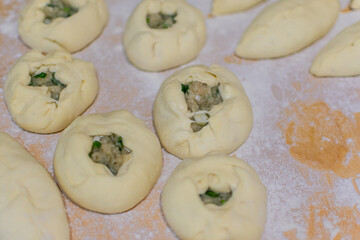 homemade raw pies ready for baking.