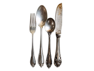 a silverware on a white surface