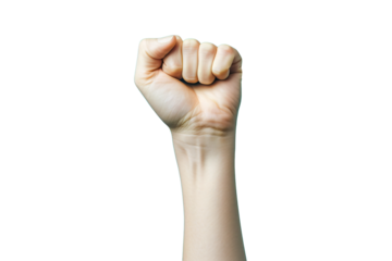 a hand with a fist raised