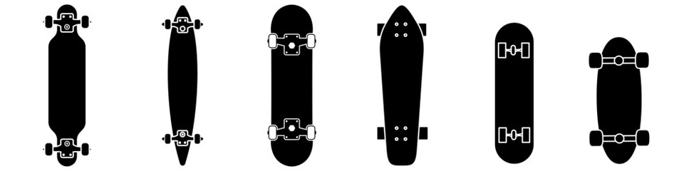 Skateboard icon vector set. Sport illustration sign collection. Board symbol or logo. © Denys