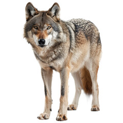 Obraz premium American Wolfdog, standing side ways, head down and looking straight to camera, isolated on white background.