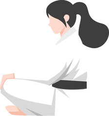 woman karate moves illustration