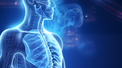 Abstract Medical Technology background, digital x ray of a human body