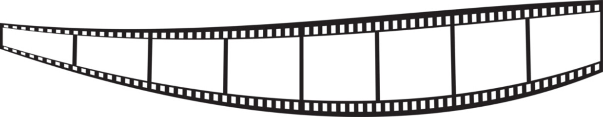 film strip icon used for videography elements, cinema reel. Filmstrip with frames, photo and videos for camera. Old white and black film tapes of 35mm. Realistic film strip on white background.