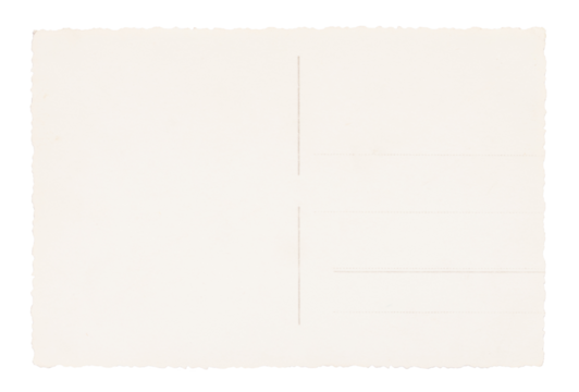 Blank back side empty vintage retro postcard isolated on transparent background - Powered by Adobe