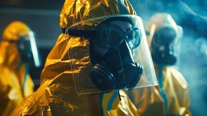 A medical team in Hazmat protection suits