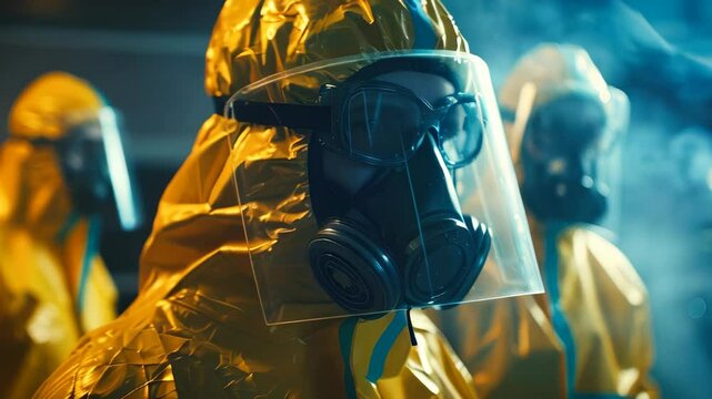 A medical team in Hazmat protection suits