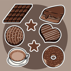 Set Of Chocolate Doodle Clip Art