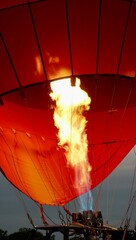 fire in a hot air balloon