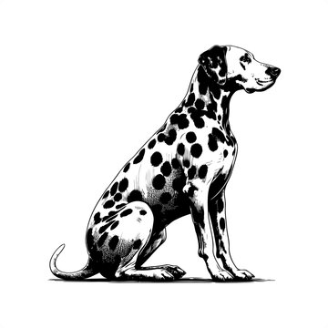 recommend clip art: dalmatian in black and white animal illustration