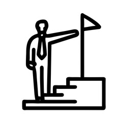 Minimalist black and white success icon, career achievement representation