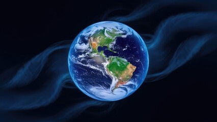 Fototapeta premium A striking photo of the planet earth against a deep black background