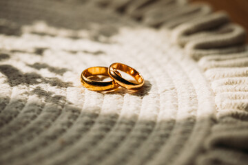 Wedding rings. Love concept. Marriage. Gift. Wedding day. Photo. Love. 