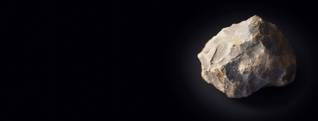 Thenardite fossil mineral stone. Geological crystalline fossil. Dark background close-up.