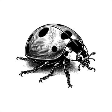 recommend clip art: Ladybug in black and white animal illustration