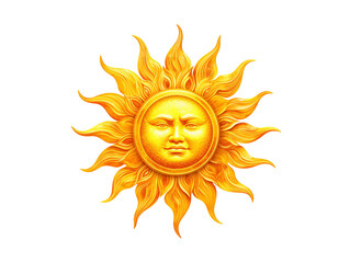 a yellow sun with a face on it