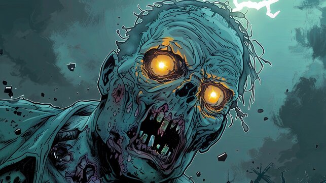 Creepy Horror Zombie Illustration Comic Cartoon