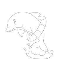 Dolphin coloring page for kids