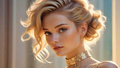 Fototapeta premium Golden Blonde Super Model