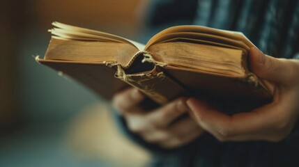 A close-up of a hand holding a book on positive psychology, emphasizing the importance of focusing on strengths and positive emotions for mental wellbeing.