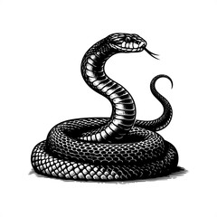 Fototapeta premium snake cobra in black and white animal illustration