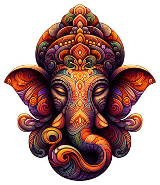 Ethnic decorative illustration of Ganesh