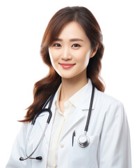 PNG Asian doctor woman adult white background stethoscope.